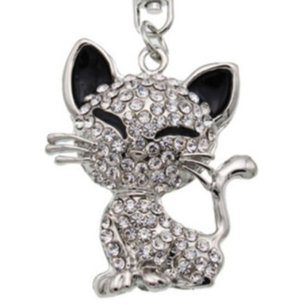 NWT  Kitty Keychain w/Rhinestones - Picture 5 of 8